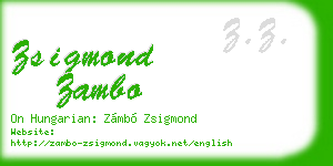 zsigmond zambo business card