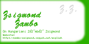 zsigmond zambo business card